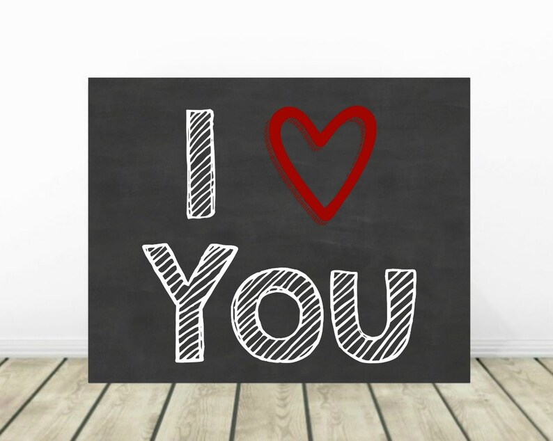 I Love You, Printable Chalkboard Sign, Baby Photo Prop, Gift For Dad, Gift For Mom, Anniversary Gift For Husband, Valentine's Day Gift image 2