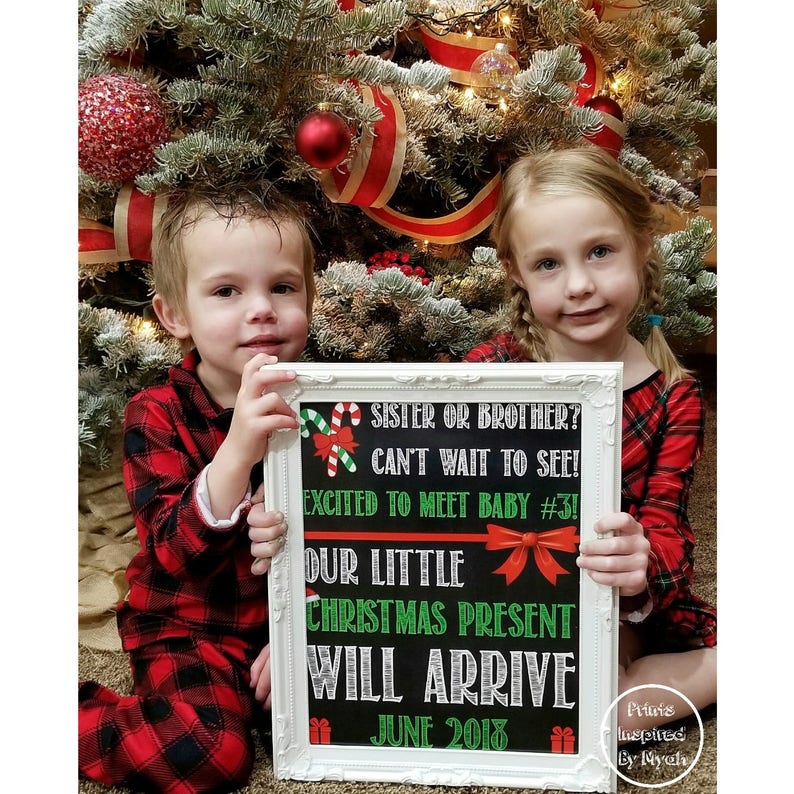 Christmas Pregnancy Announcement Christmas Baby Reveal 3rd | Etsy