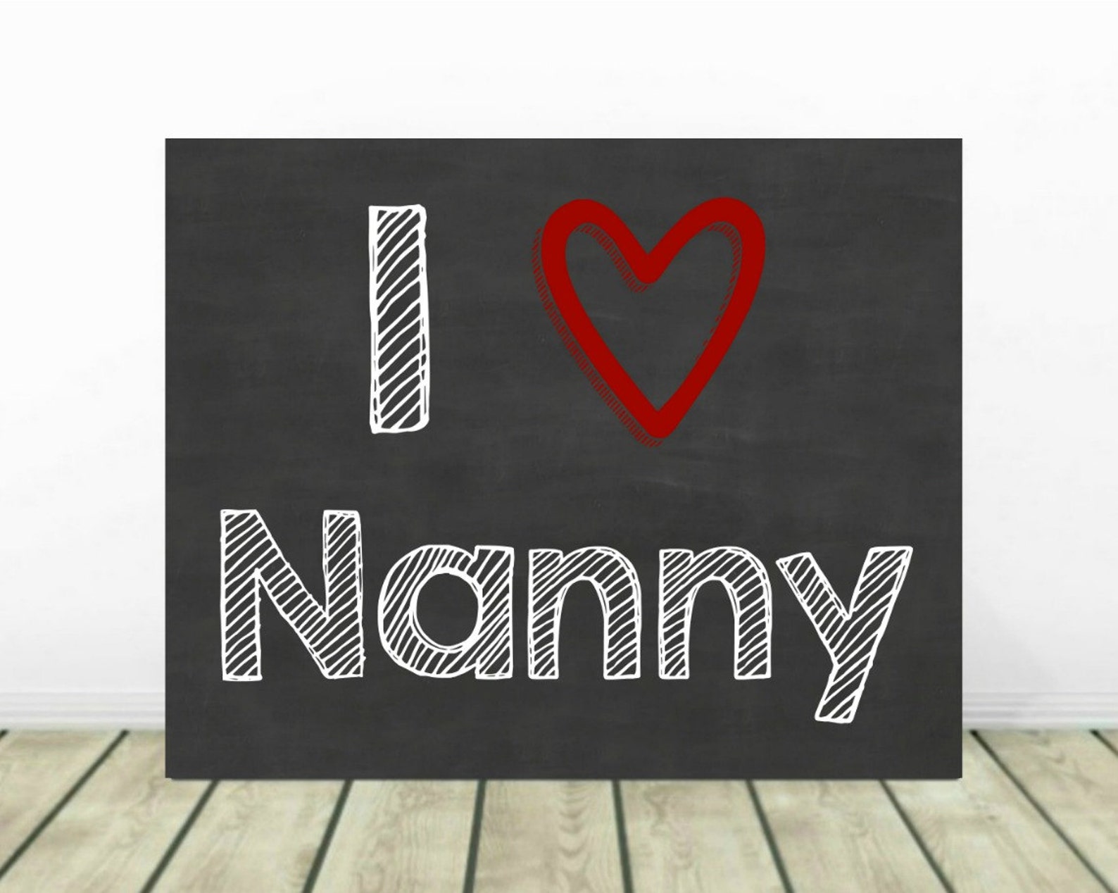 I Love Nanny Printable Chalkboard Sign Baby Photo Prop Gift Etsy