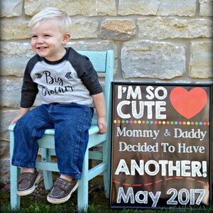 2nd Pregnancy Announcement, Pregnancy Chalkboard Sign, Baby Reveal, Baby Announcement, Pregnancy Reveal, Sibling Announcement, 2nd Baby image 4