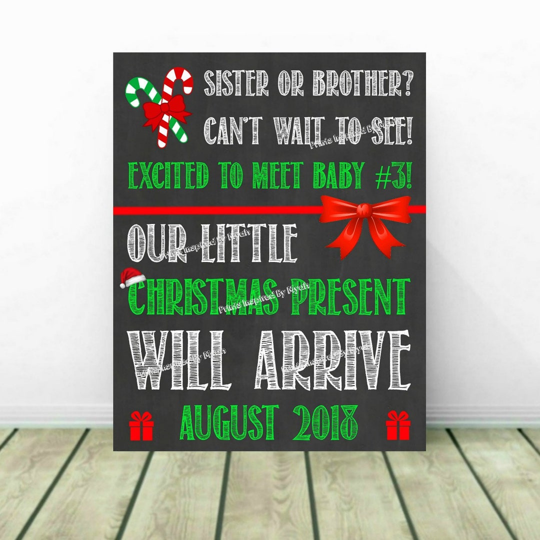Christmas Pregnancy Announcement, Christmas Baby Reveal, 3rd Pregnancy