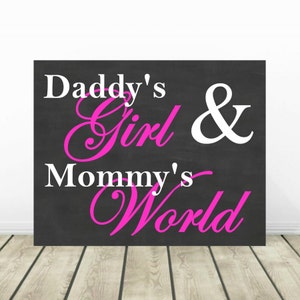 Daddys Girl and Mommys World, Printable Nursery Art, Baby Girl Nursery ...