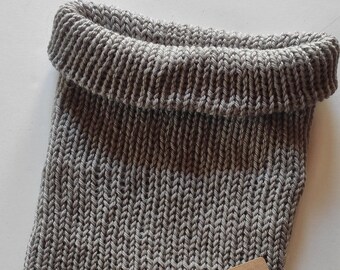 Snood - Maxi-collar in Hand-knitted Alpaca Wool, Fully Lined