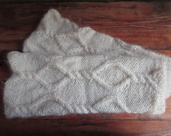 Kid-Mohair hand knitted leggings, Merino and silk