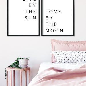 Live By The Sun, Art Print Above Bed, Decor Above Bed, Set of 2 Prints, Trending Now, Above Bed Art, Large Posters, Extra Large Wall Art image 2