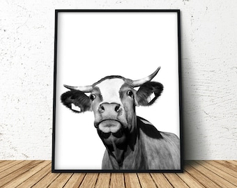 Cow Print, Modern Farmhouse, Cow Poster, Cattle Photography, Farm Animal Wall Art, Farm Animal Print, Farm Animal Nursery, Farm Nursery