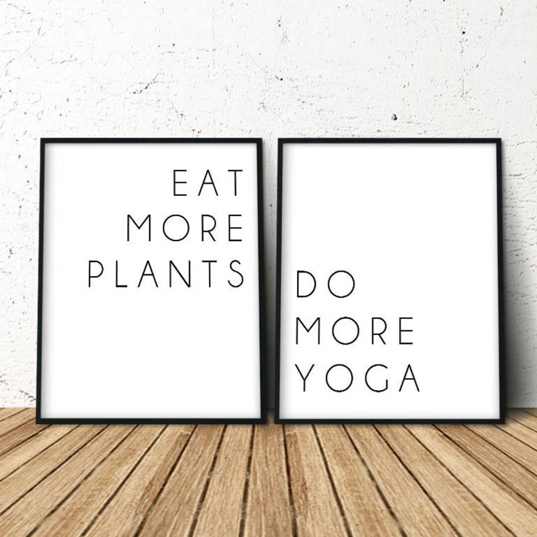 Printable Yoga Quote, Yoga Quotes Wall Art, Yoga Poster, Set of 2