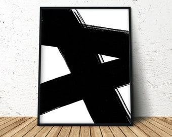 Abstract Wall Art | Abstract Painting | Black and White Abstract Art | Modern Wall Art | Minimalist Modern Print | Digital Download Art