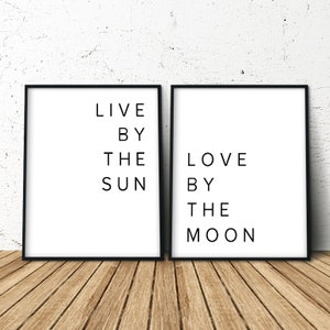 Live By The Sun, Art Print Above Bed, Decor Above Bed, Set of 2 Prints, Trending Now, Above Bed Art, Large Posters, Extra Large Wall Art image 1