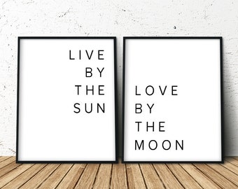 Live By The Sun, Art Print Above Bed, Decor Above Bed, Set of 2 Prints, Trending Now, Above Bed Art, Large Posters, Extra Large Wall Art