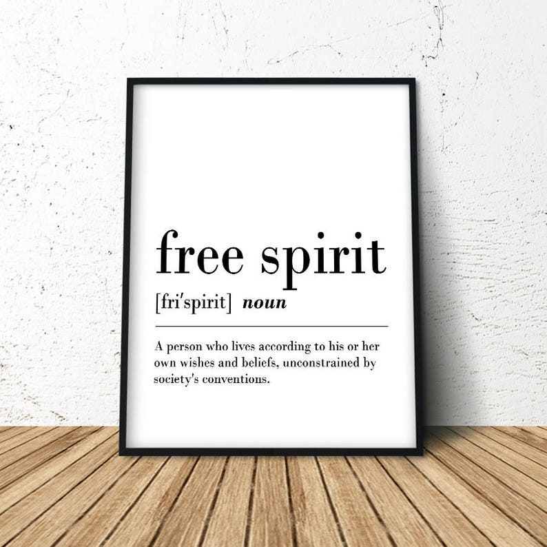 Free Spirit Definition Print Definition Printable Large Etsy