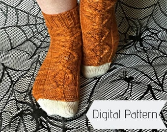 Digital Knitting Pattern | Cabled Sock Knitting Pattern | Digital Download