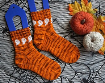 Colorwork Ghost Socks Knitting Pattern (Digital PDF)