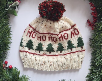 Digital Knitting Pattern | Deck The Halls Beanie Pattern | Stranded Knit Hat | Colorwork Beanie Pattern | Digital PDF Download