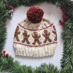 Knitted Colorwork Beanie PDF Pattern, Digital Knitting Pattern, Oh Ginger Snap! Beanie Pattern