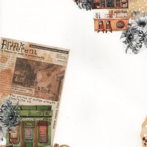 Forniture per album di ritagli a tema Cozy Cafe - Cancelleria stampabile - Carta artigianale fai da te
