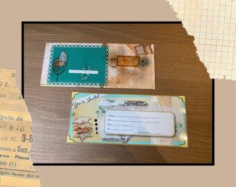 Invitación con nota larga estilo boho, diario basura, cómoda y acogedora. ¡Tu invitación! Plantilla para descargar e imprimir con sobre