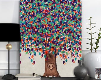 9 Year Anniversary, Willow Anniversary, Minimalist, Gift for Wife or Husband, 9th Anniversary, Personalized, Canvas Print, Metal Plaque 1199