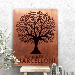 Family Tree on Copper 9th Anniversary Gift for Him Copper Gift for Husband Traditional 9 Year Anniversary on Canvas Paper or Metal 1181