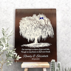 Willow Tree Anniversary Gift for 9 Year Anniversary Gift for Husband Bronze Anniversary Gift 9th Anniversary Canvas Art or Metal Plaque 1380 image 8