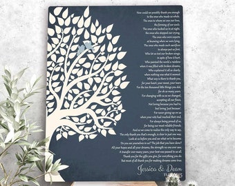 Parents of the Bride Gift Wedding Parents Gift Thank You Parents Mother of the Bride Gift Personalized Gift Custom Canvas or Metal 1132