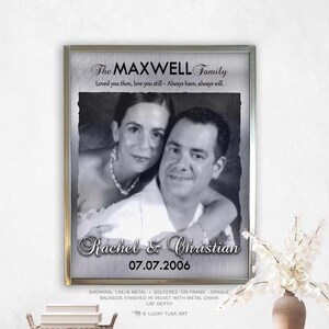 Photo on Tin 10 Year Anniversary Tin Anniversary Gift Gift For Couple 10th Anniversary Gift Personalized Canvas Paper or Metal 11503