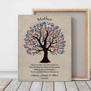 Personalized Gift For Mom Mother's Day Poem Gift from Daughter Gift For Mum Colorful Tree Personalized Canvas Paper Metal Print 1461