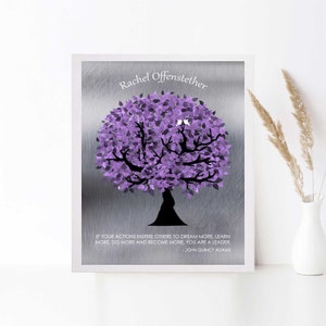 Retirement Gift for Women Mentor Gift Gift for Leader Teacher Retirement Gift Purple Tree John Quincy Adams Custom Canvas or Metal 1488