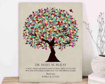 Gift For Colleague, Retirement Moving Away Gift for Mentor, Doctor, Coworker, Staff, Personalized, Custom Canvas Print or Metal Plaque 1352