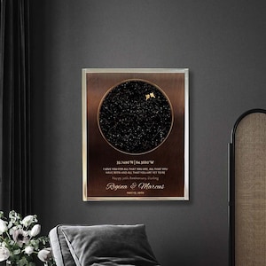50th Anniversary, Gift for Parents, Custom Star Map, 50 Year Anniversary, Night Sky Print, Golden Anniversary, Metal Plaque or Canvas 1746