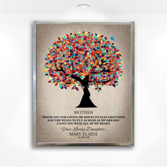 Regalo di ringraziamento per i genitori Albero colorato Regalo - Etsy Italia