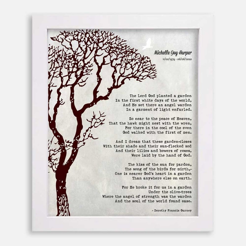 Gottes Garten Gedicht nackten Baum personalisierte