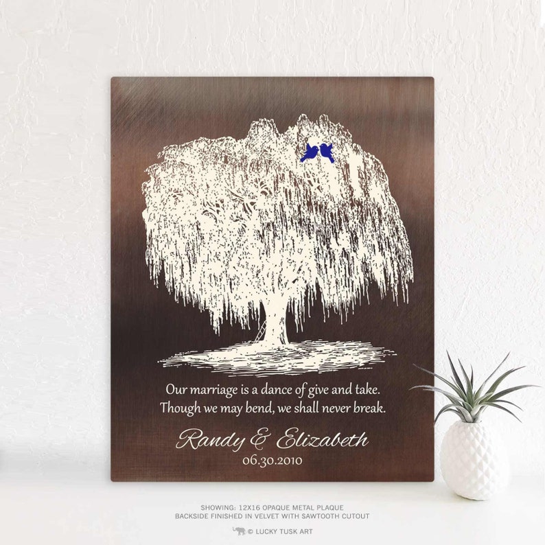 Willow Tree Anniversary Gift for 9 Year Anniversary Gift for Husband Bronze Anniversary Gift 9th Anniversary Canvas Art or Metal Plaque 1380 image 9