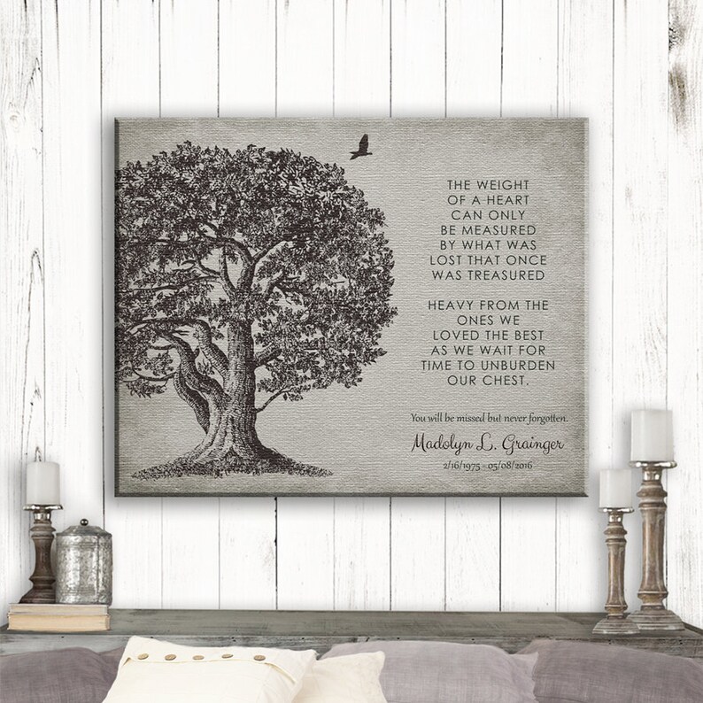 Memorial Plaque In Loving Memory Poem Oak Tree Sympathy Gift Etsy