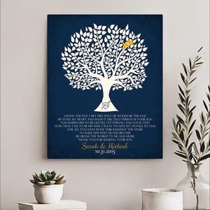 Mother of Groom Gift, Gift From Bride, Thank You Gift, MOG, Personalized Wedding Gift, Tree Poem, Groom Parents Gift, Art Print, Plaque 1115