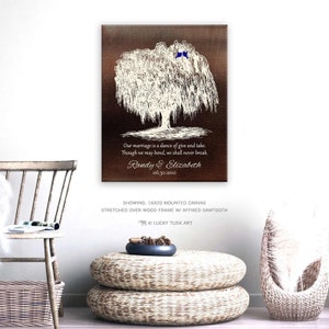 Willow Tree Anniversary Gift for 9 Year Anniversary Gift for Husband Bronze Anniversary Gift 9th Anniversary Canvas Art or Metal Plaque 1380 image 3