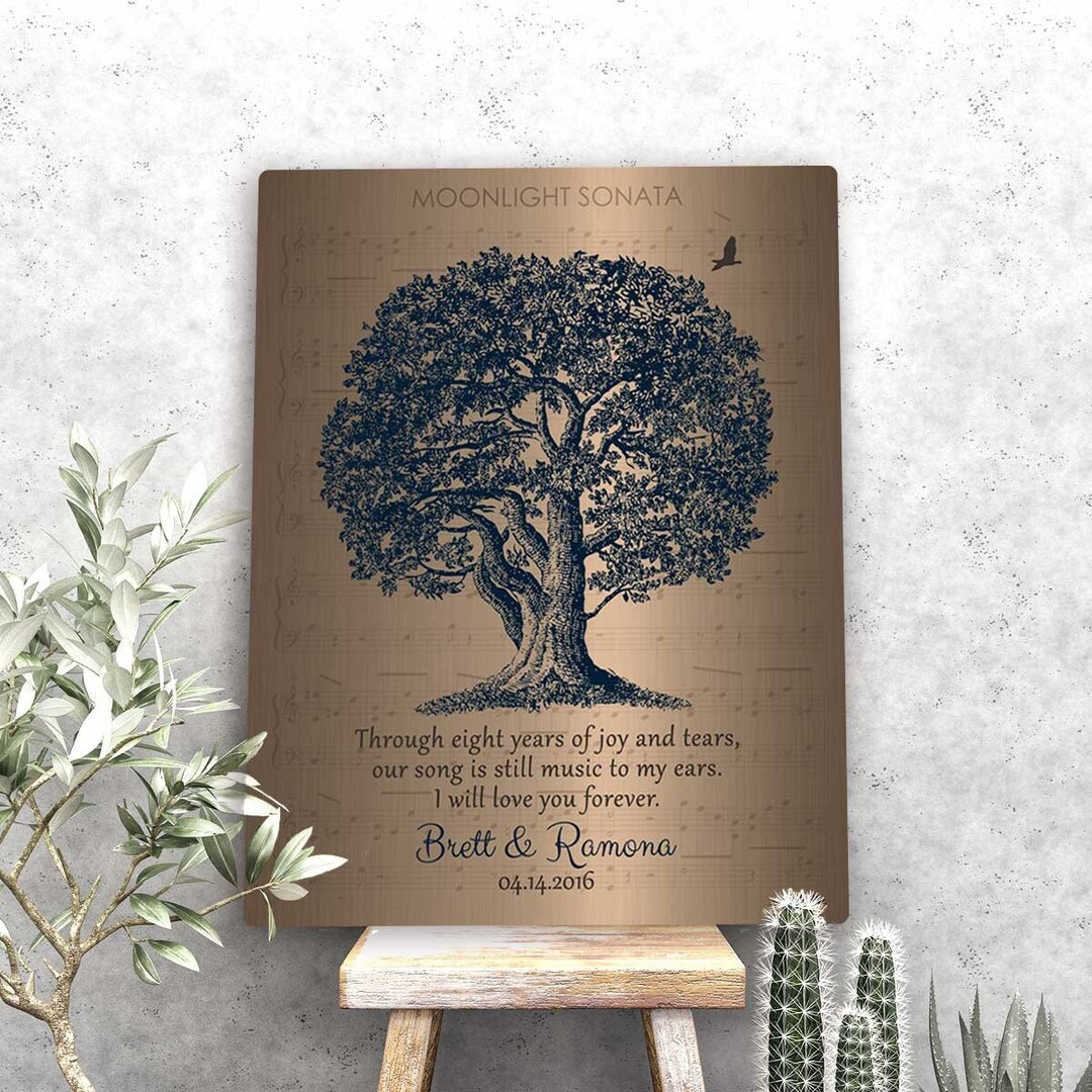 8th Anniversary Gifts for Him Brass Anniversary Gifts for Husband Oak