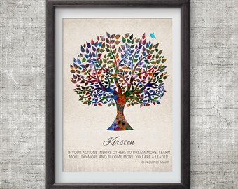 Personalized Gift, Gift for Boss, Mentor, Gift For Teacher, John Quincy Adams Quote, Custom Art Print on Paper, Canvas or Metal Plaque 1473