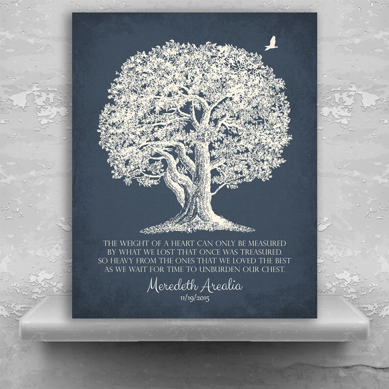 Personalized Memorial Oak Tree In Loving Memory Poem Sympathy Etsy