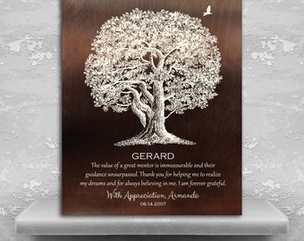 Mentor Gift Ideas, Large Oak Tree, Great Mentor Gift, Preceptor Gift, Mentor Quote, Custom Art Print on Paper, Canvas or Metal Plaque 1397