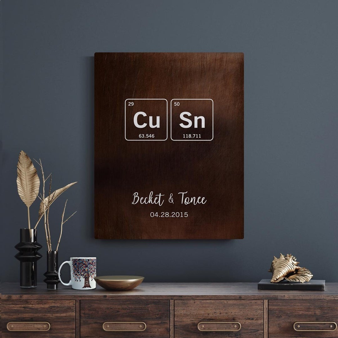 8th Anniversary Bronze Gift, 8 Year Anniversary Gift for Him, Elements