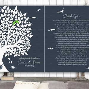 2 Piece Set Personalized Gift Thank You Poem Gift For Parents Wedding Day Gift Gift For Mom And Dad Custom Art Print LT-1161 image 3