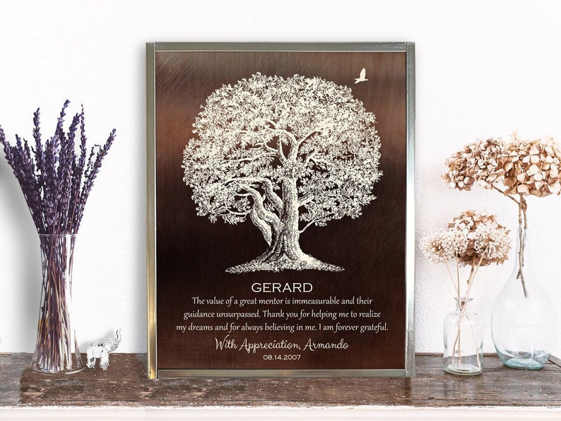 Mentor Gift, Personalized, Oak Tree, Gift For Boss Day, Teacher Preceptor Gift, Quote, Custom Art Print, Poster, Canvas or Metal Plaque 1397 