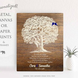 5 Year Anniversary Love Poem 5th Anniversary Gift Oak Tree Faux Wood Personalized Gift Custom Art Print on Paper Canvas or Metal 1369 image 1