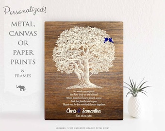 5 Year Anniversary Love Poem 5th Anniversary Gift Oak Tree Faux Wood Personalized Gift Custom Art Print on Paper Canvas or Metal 1369