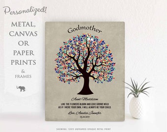 Gift For Godparent Godmother Gift Godfather Gift Personalized Baptism Communion Confirmation Custom Art Paper Canvas or Metal #1460