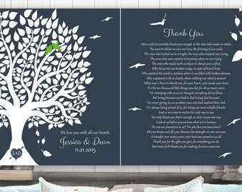 2 Piece Set | Personalized Gift | Thank You Poem | Gift For Parents | Wedding Day Gift | Gift For Mom And Dad Custom Art Print #LT-1161