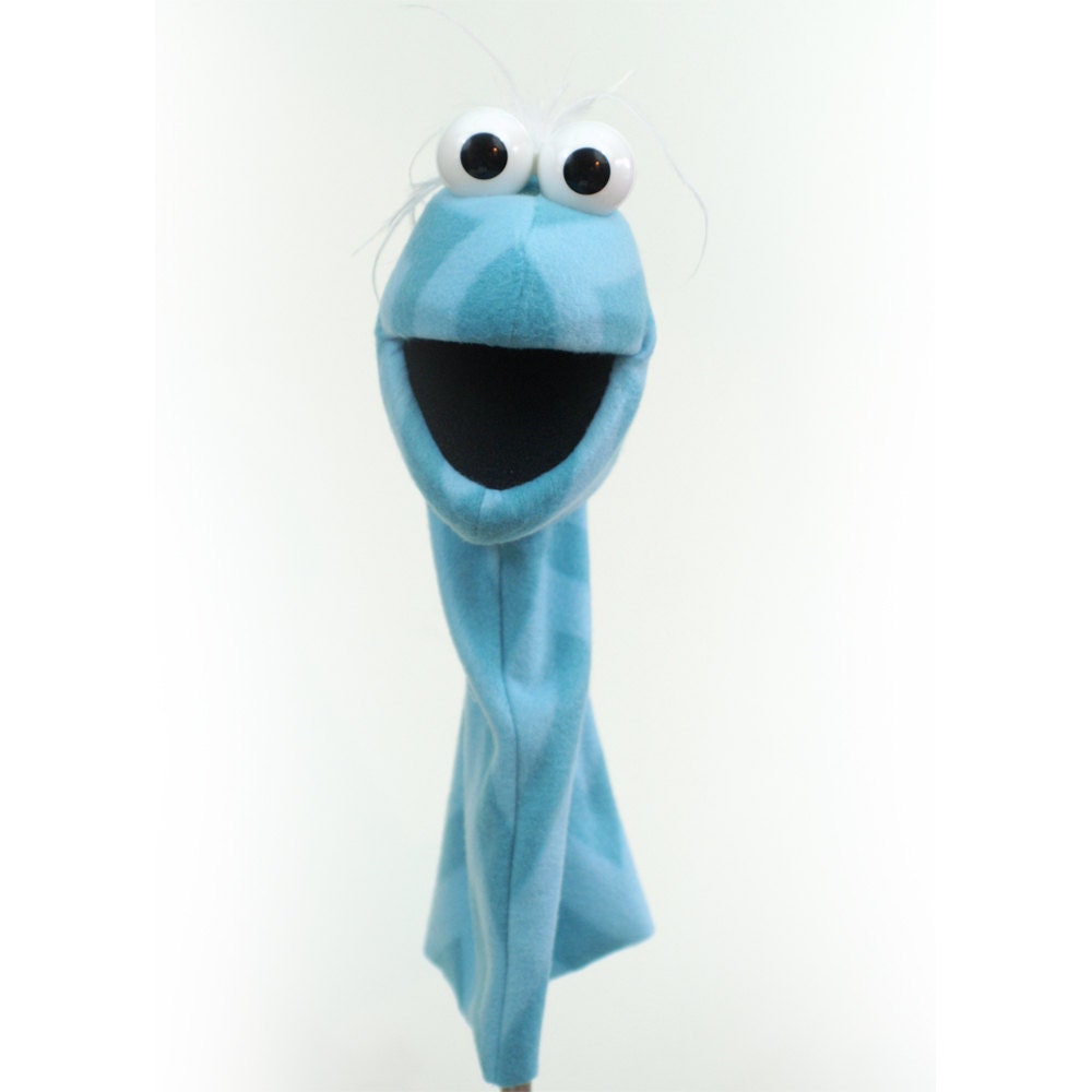 Hand Puppet BLUE zig zag Playful Puppet Pal™ Etsy