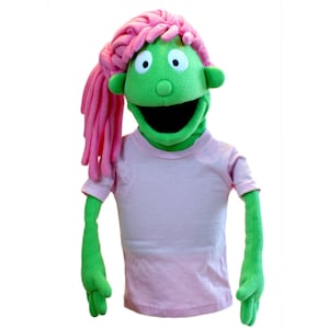 Hand Puppet - Customizable Girl Puppet #2 - Marionnette professionnelle (disponible en lumière noire)