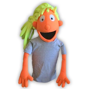 Black Light Hand Puppet - Customizable Girl Puppet #2 - Professional puppet